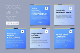 蓝色小贴士卡片素材