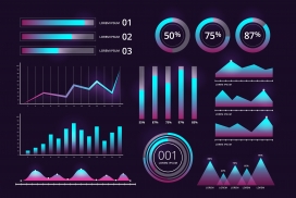 质感渐变仪表板元素集合