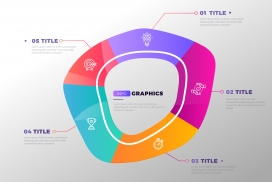 彩虹色不规则图形报表矢量下载