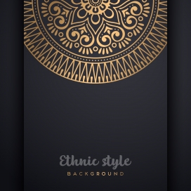 半圆形金箔曼陀罗花纹下载