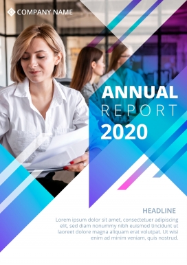 蓝色抽象年度PPT报告模板