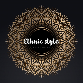 金箔色圆形花纹图案下载