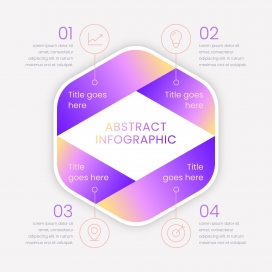 紫蓝六边形信息图表