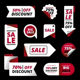 卷边折扣标签素材下载