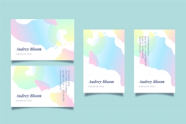 抽象粉彩污渍的小卡片