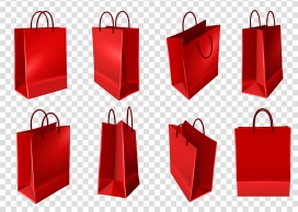 红色纸质购物袋素材下载