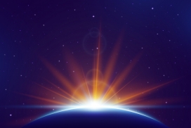 日出光芒效果矢量素材下载