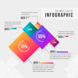 渐变抽象形状信息图表