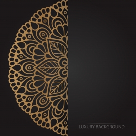 半圆的金色欧式花纹