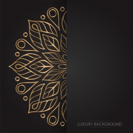 唯美的金箔花纹素材