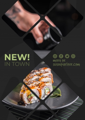 日本寿司美食菜谱海报PSD下载