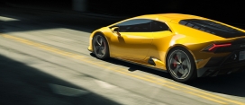 黄颜色兰博基尼飓风Evo跑车
