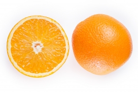 新鲜的切片脐橙水果
