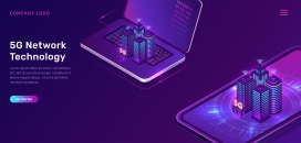 紫色5G网络科技素材下载