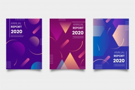 多彩渐变年度报告抽象风格卡片素材下载