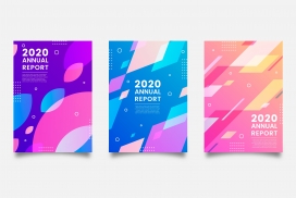 多彩的年度报告卡片素材下载
