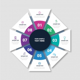 渐变抽象八角形状信息图表