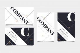 时尚斜切线名片设计素材下载