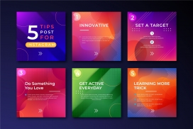 炫彩的小贴士卡片素材下载