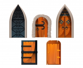 中世纪城堡门素材下载