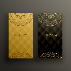 优雅高级的卡片式金色曼荼罗设计