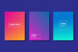 五彩网格线的卡片素材