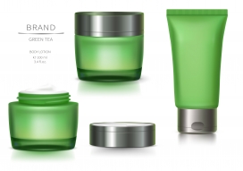 清爽的绿色护肤品素材下载