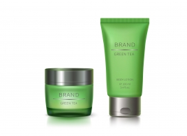 清爽绿色护肤品素材下载