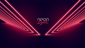粉红色霓虹灯透视背景素材下载