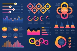时尚的五彩信息统计表素材下载
