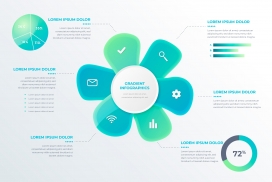 蓝色旋转式六边形信息图表素材下载