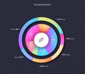 彩虹渐变的圆形信息图表
