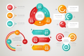 简洁炫彩的信息步骤图表素材下载