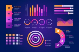时尚扁平简洁的信息图表AI文件下载