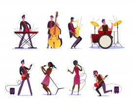 疯狂的音乐表演卡通素材下载