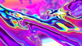 抽象液态彩虹艺术壁纸