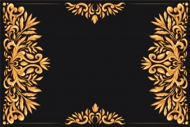 金色花纹框素材