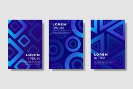 蓝色的几何渐变形状背景卡片