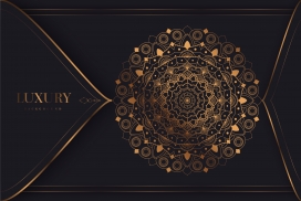 金色圆形欧式花纹