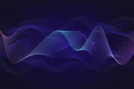 蓝色层叠的均衡器波光背景图