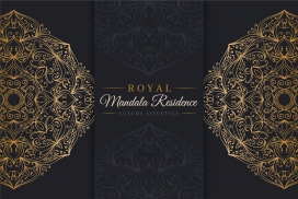 左右欧式花纹圆形图素材