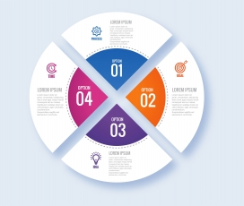 交叉线四大块的五彩圆形素材