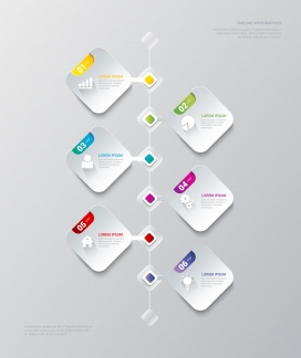 立体银灰色数字步骤标签素材