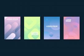 抽象渐变形状的墙面装饰画覆盖集合