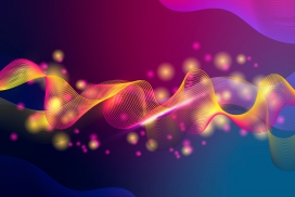 五彩波浪线曲线均衡器波背景