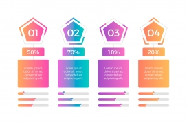 渐变色数字步骤图标签