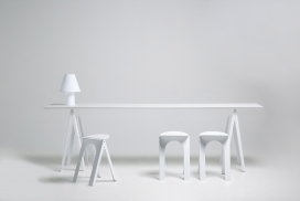 Dumbo-小飞象白色木凳木桌集合