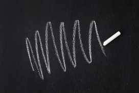 黑板上的白色粉笔曲线图