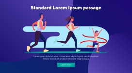 马拉松卡通素材图