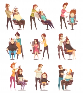 卡通的理发素材